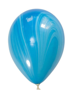 Воздушные шары с гелием "Супер агат сине-голубой" 28см