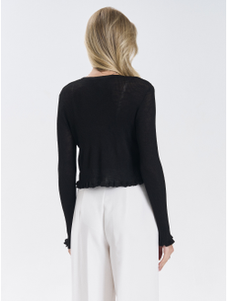 Кардиган вязаный приталенный укороченный на пуговицах