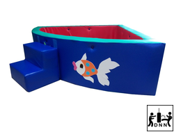 Детский сухой бассейн угловой «Рыбка» R150xH36 разборный со ступенькой