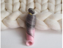 Трессы  локоны серо-розовый