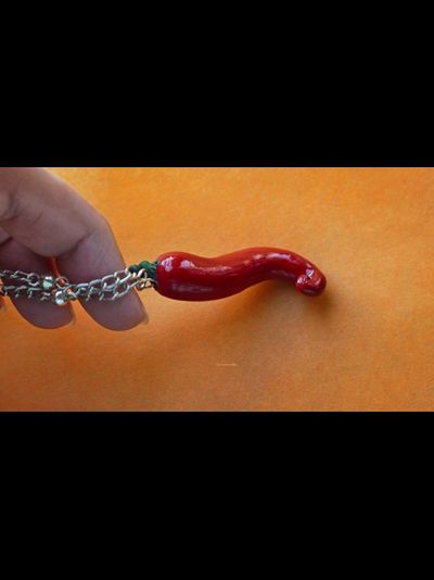 "Добавь перчика!" Яркий кулон с перцем Чили