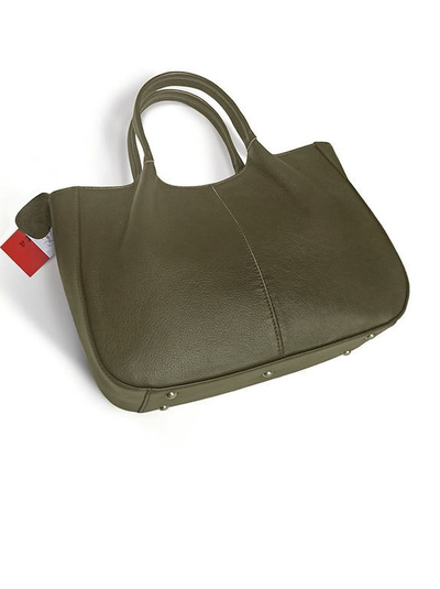 (АРТИКУЛ: 10008/8) СУМКА ЖЕНСКАЯ, СРЕДНЕГО РАЗМЕРА, НАТУРАЛЬНАЯ КОЖА, ТЕМНО-ОЛИВКОВАЯ С ПЛЕЧЕВЫМ РЕМНЕМ