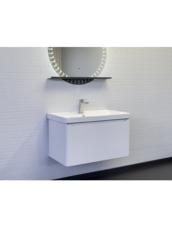 Тумба-умывальник "Арзамас-80" белый глянец с раковиной Comforty 4480