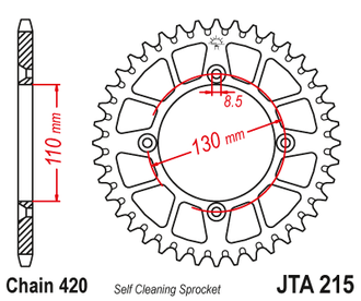 Звезда ведомая алюминиевая JT JTA215.49 (JTA215-49) (A215-49) для Honda Off Road