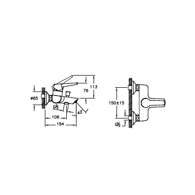 Смеситель для ванны и душа VitrA Solid S, A42444EXP