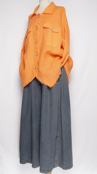 Рубашка-жакет "КЛАПАНЫ ВИНТАЖНАЯ" оранжевая р.50-58