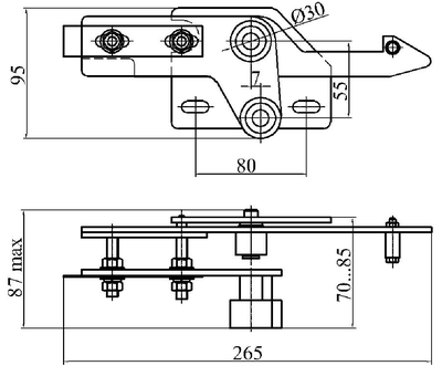 Замок ДШ (старого образца) ЛЕВЫЙ 0401.36.11.090-01 МЛЗ