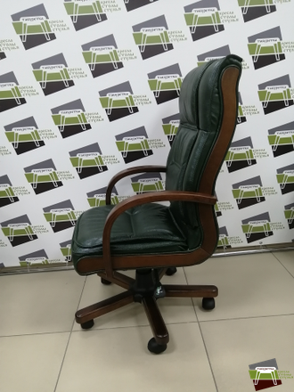 Кресло руководителя Лорд 1Д Н5 КЛ2005 кожа (зеленый)