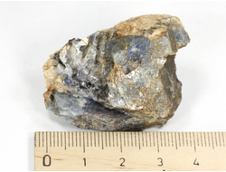 Корунд синий (сапфир), кристалл, Индия (38*26*26 мм, 37,5 г) №36099