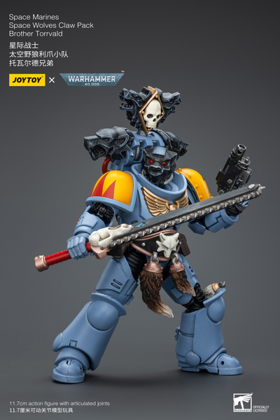 Космодесантник Космических Волков (Warhammer 40k) - КОЛЛЕКЦИОННАЯ ФИГУРКА 1/18 Space Wolves Claw Pack Brother Torrvald (JT2733) - JOYTOY
