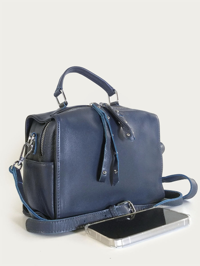 (АРТИКУЛ: 10070/1) СУМКА ЖЕНСКАЯ, НЕБОЛЬШАЯ, НАТУРАЛЬНАЯ КОЖА, ГРЯЗНО-ГОЛУБАЯ, С ПЛЕЧЕВЫМ РЕМНЕМ