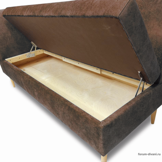 Кухонный ДИВАН "ФОРУМ-8Б" с боковой спинкой, Коричневый левый