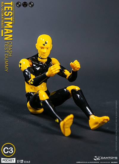 Желтый манекен для краш-тестов - Коллекционная фигурка 1/12 SCALE Action Figure Testman C3 (DPS10) - DAMTOYS