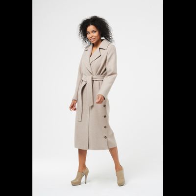 Женское драповое пальто со шлицами Flirt 587