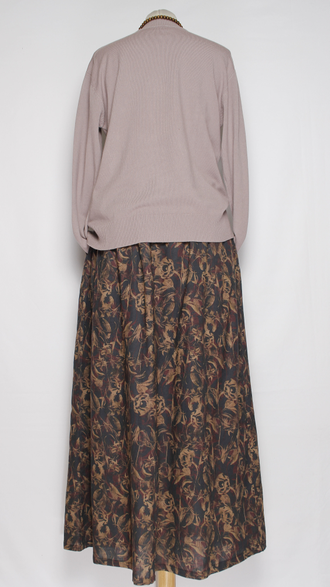 ЮБКА "ХЛОПОК НА ПОДКЛАДЕ" синяя до р.48