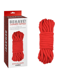 Красная веревка для шибари Bing Love Rope - 10 м