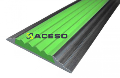 Алюминиевая полоса с резиновой вставкой 3000 мм  цвет в ассортименте