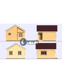 Д-01 ДАЧНЫЙ ДОМ ИЗ БРУСА: ГАБАРИТНЫЕ РАЗМЕРЫ: (6Х6М), ОБЩАЯ ПЛОЩАДЬ: 38,5М²