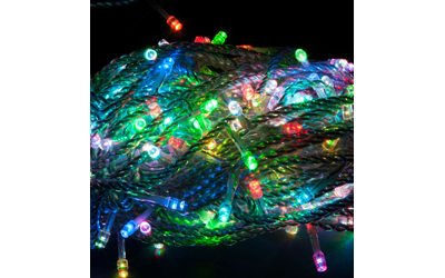 Гирлянда линейная  4метра цветная 40led прозрачный шнур