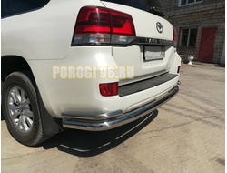 Защита заднего бампера угловая большая d 76/42 для Toyota Land Cruiser 200 2007-2012