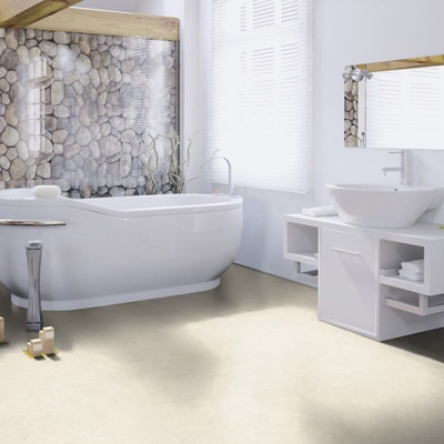 Биополы Wineo Purline 1500 fusion XL Bright One PL115C в интерьере ванной