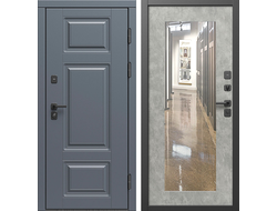 Дверь в квартиру Премиум Grey зеркало Триумф бетон