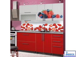 КУХОННЫЙ ГАРНИТУР С ФОТОПЕЧАТЬЮ 1.8 м "Ягодный микс" ЛДСП (выбор фотопечати) мм