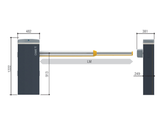 Комплект шлагбаума GARD GT8 для проездов до 7,8 м (тумба, стрела, светодиодная лента, светоотражающие наклейки, опора)