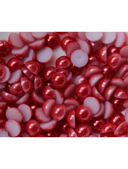 Полубусины 8 мм, цвет  красный