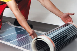 Монтаж инфракрасного теплого пола