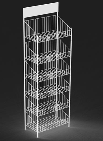 Стеллаж КОЛОСОК с рекламой 600мм с 6-ю корзинами