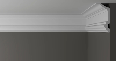 Потолочный плинтус DECOR-DIZAYN DD505, из дюрополимера, под покраску, ударопрочный, 2 метра