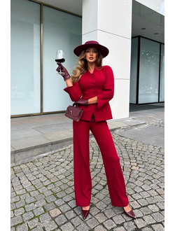 Брюки прямые классические (красный)