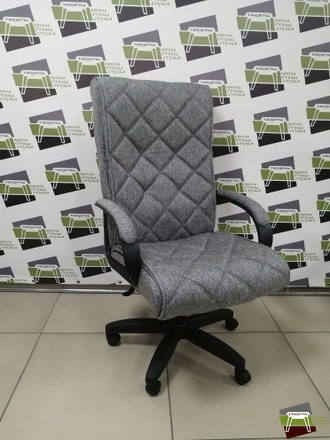 Кресло КР72 (ДЕЛМАР) ТГ ПЛАСТ К25 (ткань Крафт меланж серая)