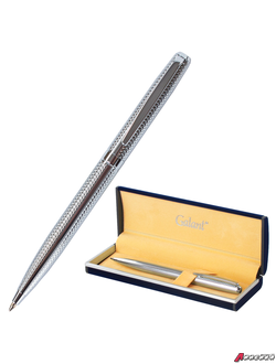 Ручка подарочная шариковая GALANT «Freiburg», корпус серебристый с гравировкой, хромированные детали, пишущий узел 0,7 мм, синяя. 141016