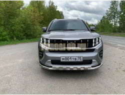 Защита переднего бампера с перемычками d60/42 для Kia Mohave (2021-...)