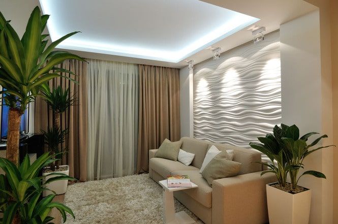 гипсовые панели в спальне