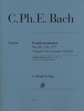 Bach C.Ph.E. 3 Sonaten für Viola da gamba (Viola)