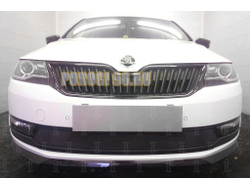 Защита радиатора Skoda Rapid 2017- (2 части) black