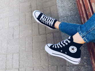 Кеды Converse Lift на платформе черные высокие