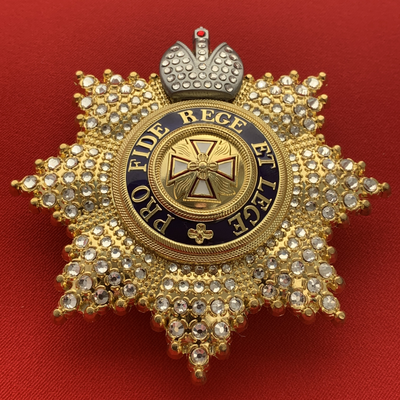 Звезда ордена Белого Орла со стразами и короной, копия LUX! Лот № 46.