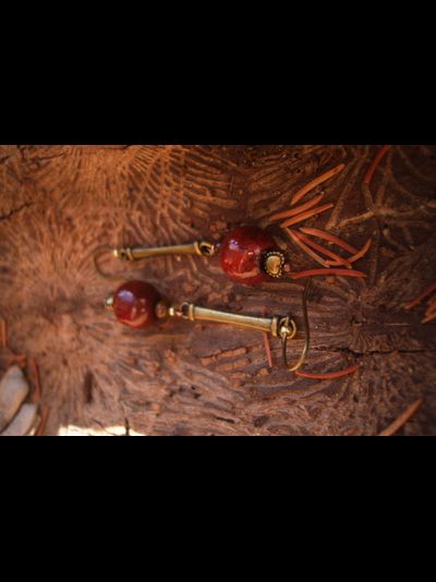 Серьги в стиле бохо "Сказка про волшебные лесные ягоды"