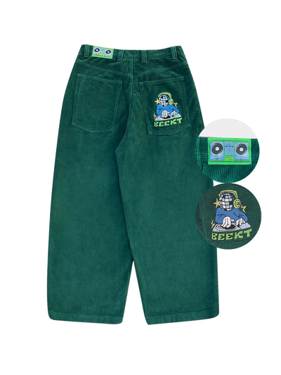 Джинсы Beekt Baggy Velvet Green