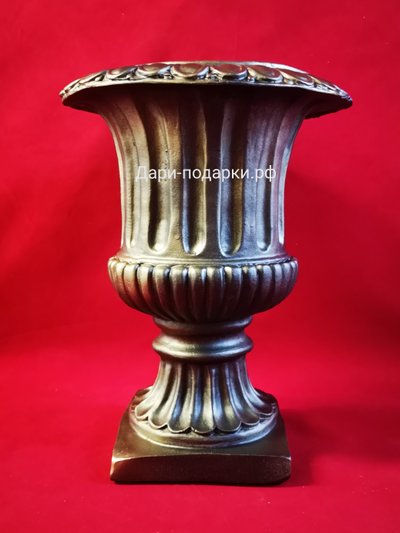 Вазон античный " БАРОККО" бронза 29*21см  1,5кг  полистоун Россия  1799/0130570