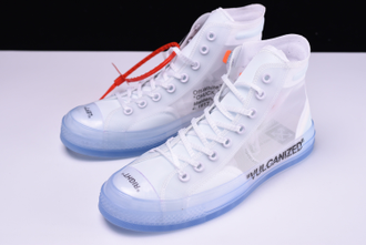 Кеды Converse Chuck Taylor х Off White высокие белые купить