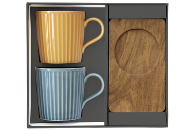 Набор кружек Время отдыха, синяя, жёлтая, 0,38 л, 2 шт