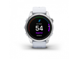 Умные часы Garmin Epix Pro (Gen 2) Standard Edition 42 мм, серебристый корпус, белый ремешок 010-02802-01