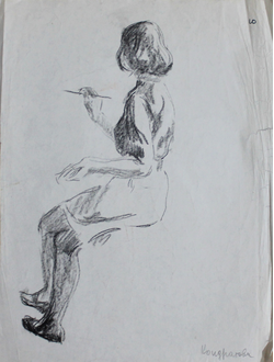 "Художник" бумага уголь Кондратова О.Е. 1973 год