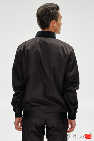 Костюм спортивный KANJI с символикой каратэ, черный, APIKA, вышивка киокушинкай