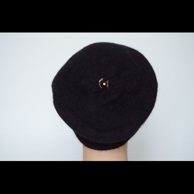 Черный берет вязаный из альпака Vizio Италия 5122